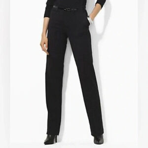 Lauren Ralph Lauren Women Sanderson Straight Pants Black Size‎ 8  Career Office
